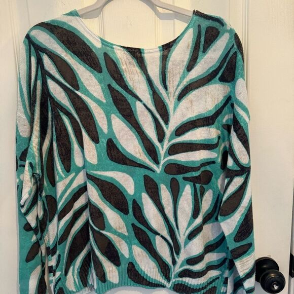 NWT NIC+ZOE FLORA GRID SUPERSOFT SWEATER - Picture 7 of 11